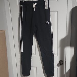 Black Candace Sweatpants with White Stripes